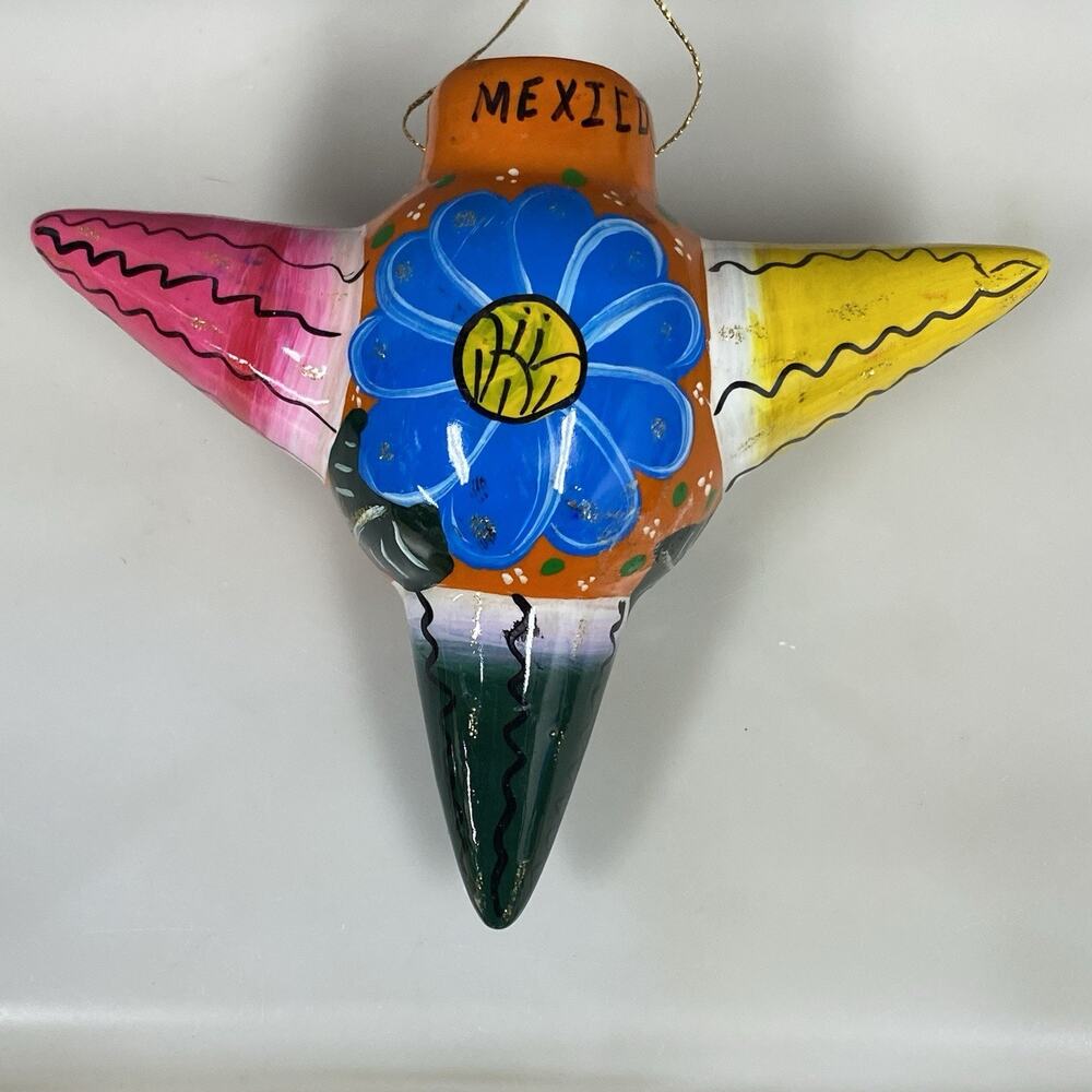 Pinata Clay Pottery Ornament Mexico Souvenir Handcrafted Colorful Christmas